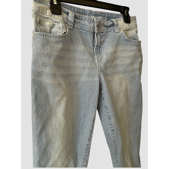 Inc Denim Striped Skinny Jeans Women’s Size 4 Light Wash - Picture 2 of 7